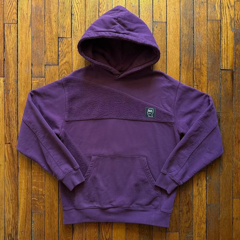 Brain Dead Holiday 2020 Duck Sweater Hoodie Men Small Purple Maroon Logo Head.